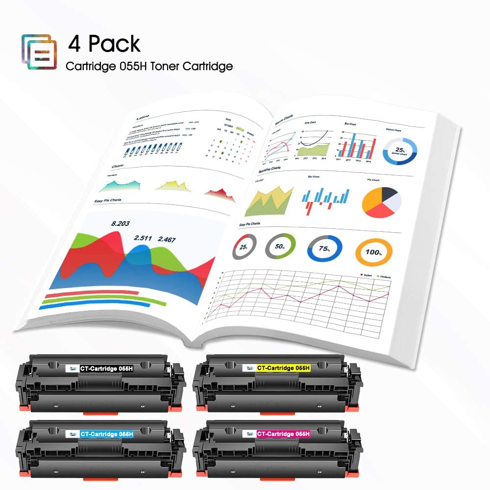 4PK HY 055H Toner With Chip For Canon Cartridge 055 ImageClass MF743Cdw MF741Cdw