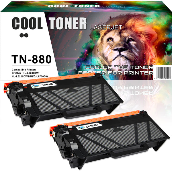 Compatible Toner Cartridge Replacement for Brother TN880 TN-880 TN 880 (Black, 2PK)