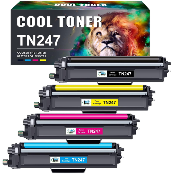 Cool Toner TN247 Cartouche de pour Toner Brother DCP-L3550CDW MFC-L3750CDW TN-243CMYK TN243CMYK TN243 TN 243 MFC-L3770CDW HL-L3210CW HL-L3270CDW HL-L3230CDW ( TN247BK TN247C TN247Y TN247M Pack de 4 )