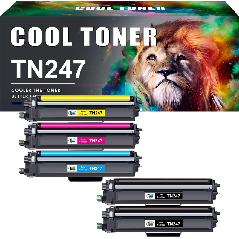 Cool Toner Compatible TN247 TN-243CMYK Cartouche de Toner pour Brother TN243CMYK TN 243 DCP-L3550CDW MFC-L3750CDW MFC-L3730CDN MFC-L3710CW MFC-L3770CDW HL-L3230CDW (Noir Cyan Magenta Jaune, Pack de 5)
