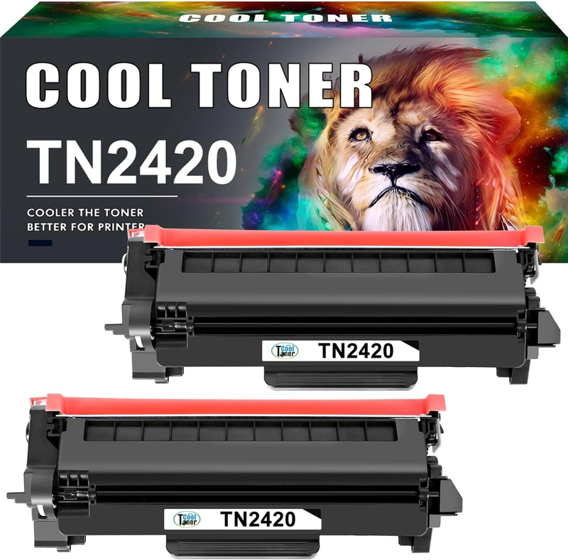 Cool Toner TN2420 Compatibile Cartuccia di Sostituzione Toner per Brother MFC L2710DW L2710DN MFC-L2710DW MFC-L2710DN MFC-L2750DW HL-L2350DW DCP-L2510D DCP-L2530DW TN 2420 TN-2420 TN2410 Nero 2-Pack