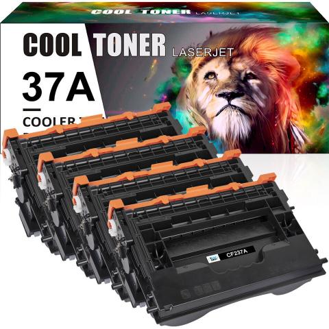 CF237A - Compatible HP 37A Black Toner Cartridge - 4 Pack