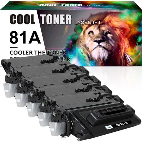 Cool Toner Compatible HP CF281A 81A Black Toner Cartridge Replacement - 5 Packs