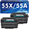 P3015 55X 55A Toner Cartridge Black 2-Pack Compatible Replacement for HP 55A 55X CE255X CE255A Black Toner for HP Laserjet P3015 P3015x P3015dn Pro 500 MFP M521dw M521dn M521 M525 Printer Ink