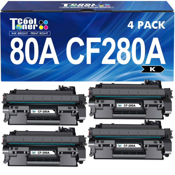 80A CF280A Toner Cartridge Black Compatible for HP 80A 80X CF280A CF280X for HP Laserjet Pro 400 M401n M401dn MFP M425dn M401dne M401dw M425dw M401 M425 Printer Toner Ink( 4-Pack)