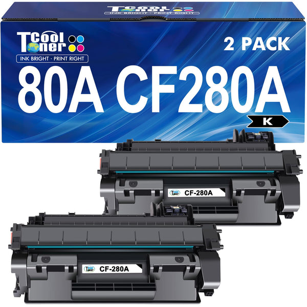 CF280A 80A Toner Cartridge Compatible for HP 80A CF280A CF280X 80X for HP Laserjet Pro 400 M401n M401dn MFP M425dn M401dne M401dw M425dw M425 M401 Printer Toner Ink(Black, 2-Pack)