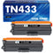 Cool Toner TN433BK TN433 Black Compatible Toner Cartridge Replacement for Brother TN433BK TN433 TN431BK TN-433 for Brother MFC-L8900Cdw HL-L8360Cdw HL-L8260Cdw HL-L8360Cdwt 8900Cdw Printer Ink 2 Pack