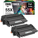 Compatible Toner Cartridge Replacement for HP 55X CE255X 55 255 X (Black, 2PK)