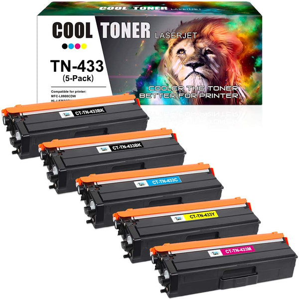 Cool Toner Compatible Toner Cartridge CT-TN433(5 Pack) for Brother MFC-L8900CDW MFC-L8610CDW