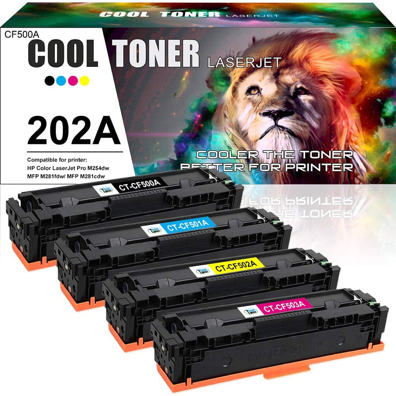 Cool Toner Compatible Toner Cartridge CT-HP202A(4 Pack) for HP LaserJet Pro M281fdw M281cdw