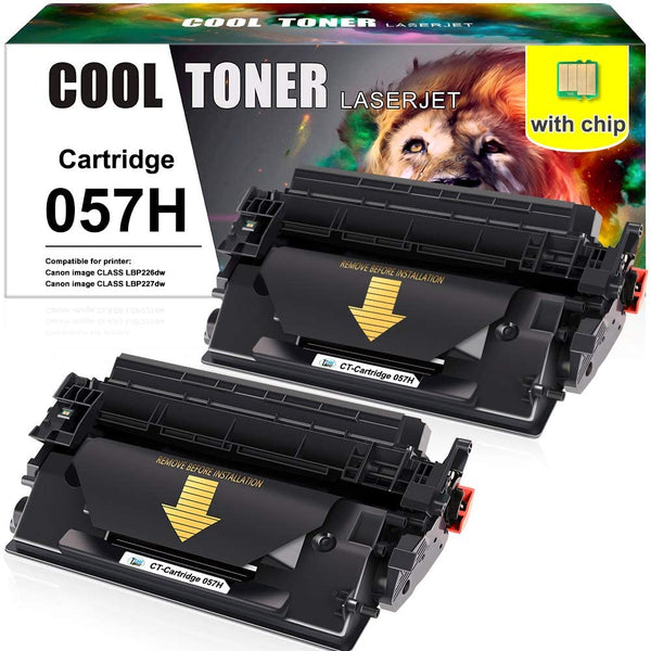 Canon 057H 057 H Compatible Toner Cartridge (Black, 2PK)