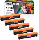 Compatible Toner Cartridge Replacement for Canon 131H HP CF210X (KCMY, 5PK)