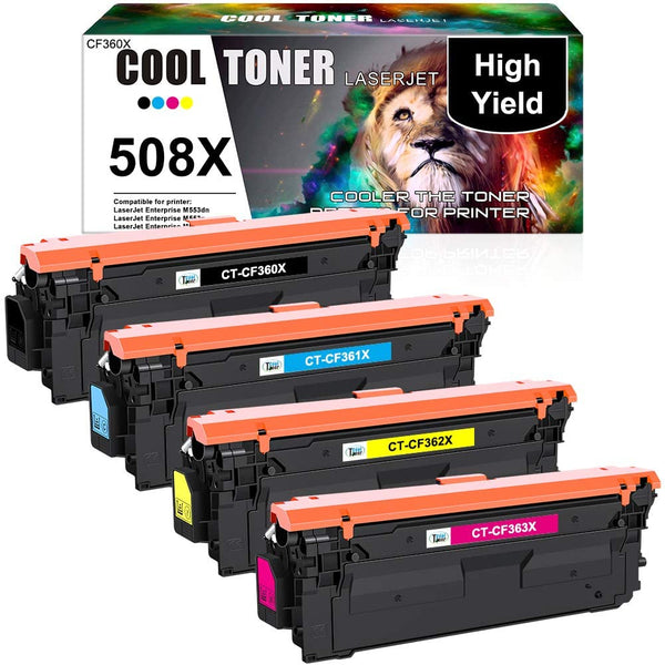 Cool Toner Compatible Toner Cartridge Replacement for 508X CF360X 360 508 X (KCMY, 4PK)