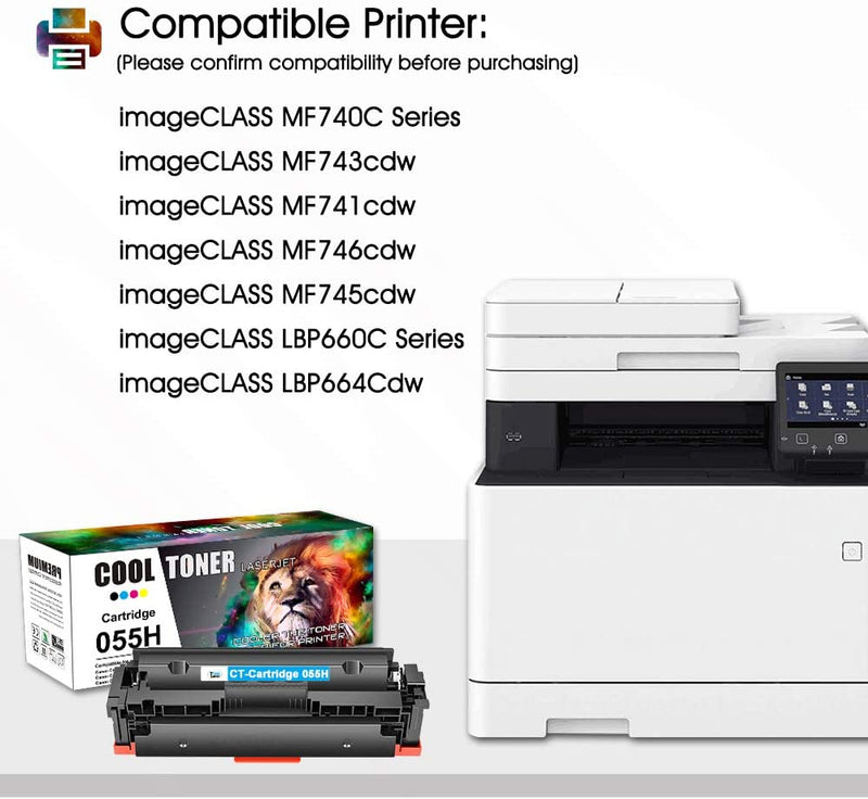 4pk Compatible Toner For Canon 055H W/Chip ImageClass MF741Cdw - Foto 2