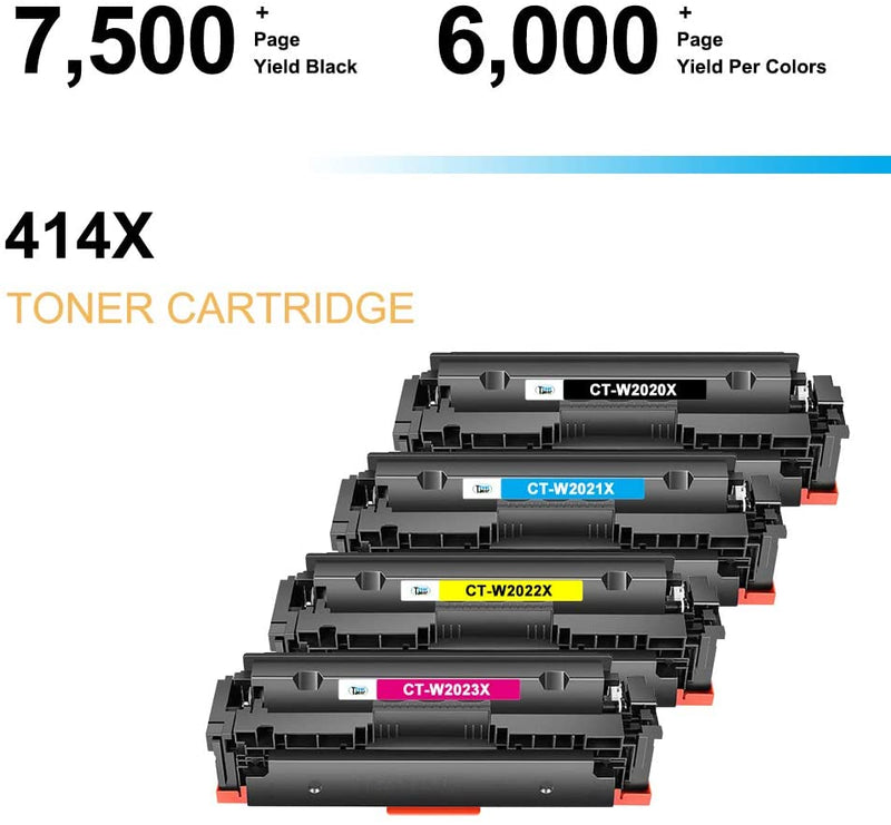 Compatible Toner Cartridge Replacement for HP 414X W2020X (KMCY. 4PK)