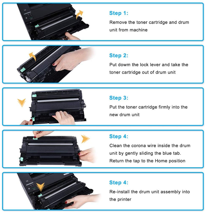 Toner T3AZUR Toner+Tambour compatible Brother HL-L2395DW, MFC-L2710DN,  TN2420, DR2400 – Noir