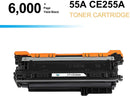 Compatible Toner Cartridge Replacement for HP 55A CE255A 55 255 A (Black, 2PK)