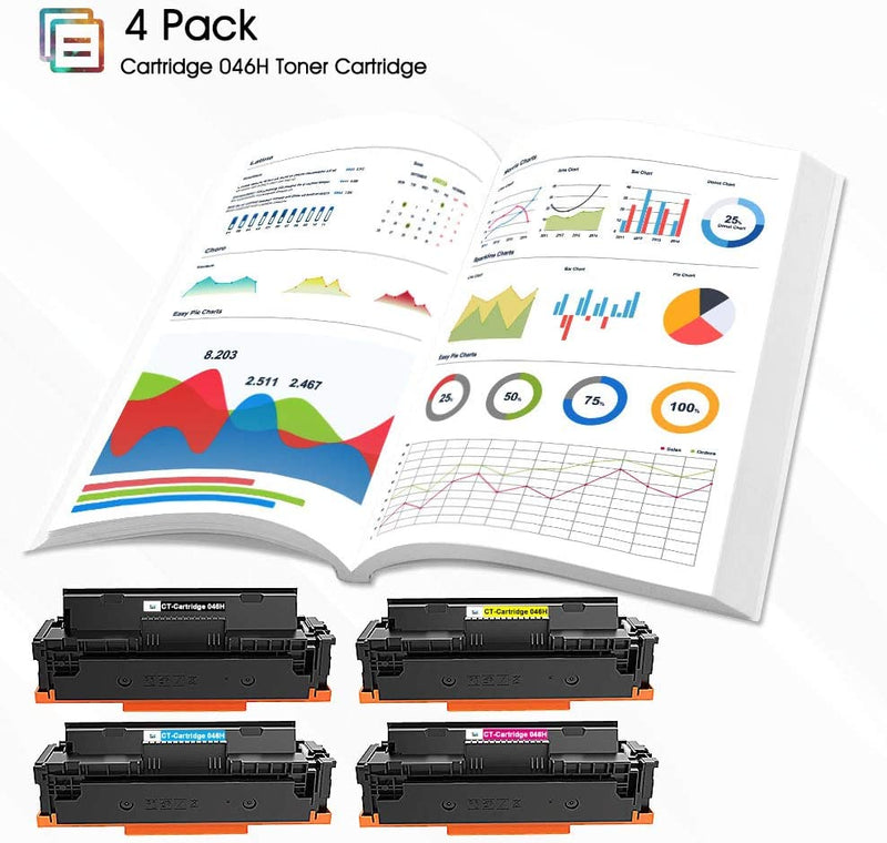 Canon 046H 046 H Compatible Toner Cartridge (KCMY, 4PK)