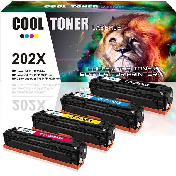 Cool Toner Compatible Toner Cartridge CT-HP202X(4 Pack) for HP LaserJet Pro M281fdw M281cdw