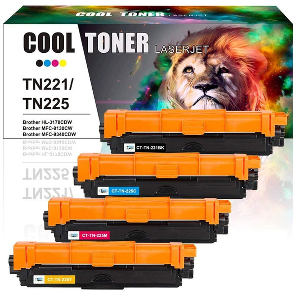 Compatible Toner Cartridge Replacement for TN221BK TN221C TN221Y TN221M (Black, 4PK)