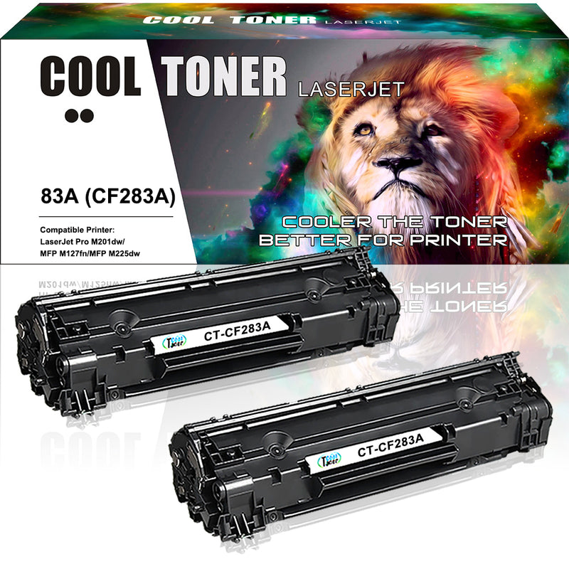 Compatible Toner Caritridge Replacement for HP 83A CF283A (Black, 2PK)