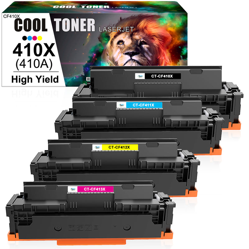 Compatible Toner Cartridge Replacement for HP 410X CF410X 410 (KCMY, 4 Pack)