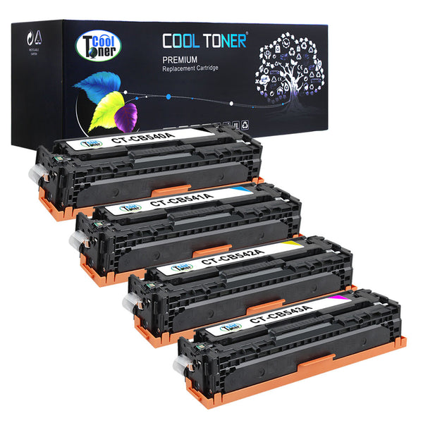 Compatible Toner Cartridge Replacement for HP 125A 125 CB540A CB541A CB542A CB543A ( Black,Cyan,Magenta,Yellow , 4-Pack )