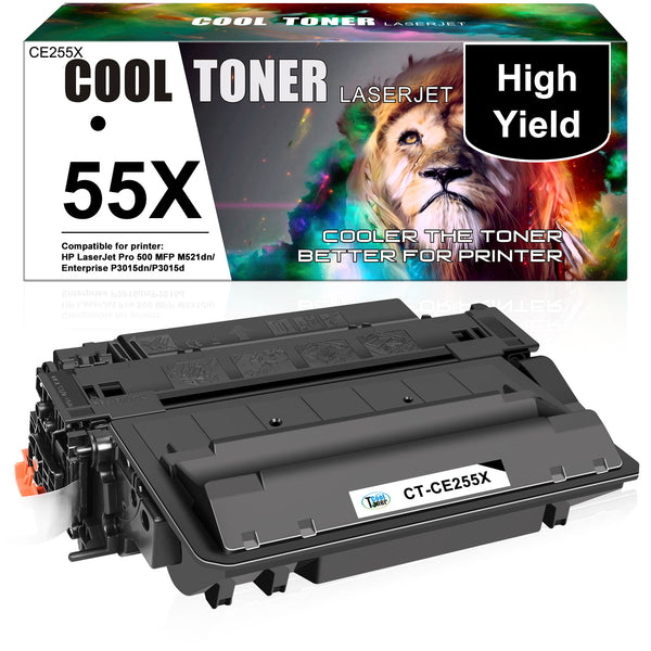 Compatible Toner Cartridge Replacement for HP 55X CE255X 55 255 (Black, 1PK)