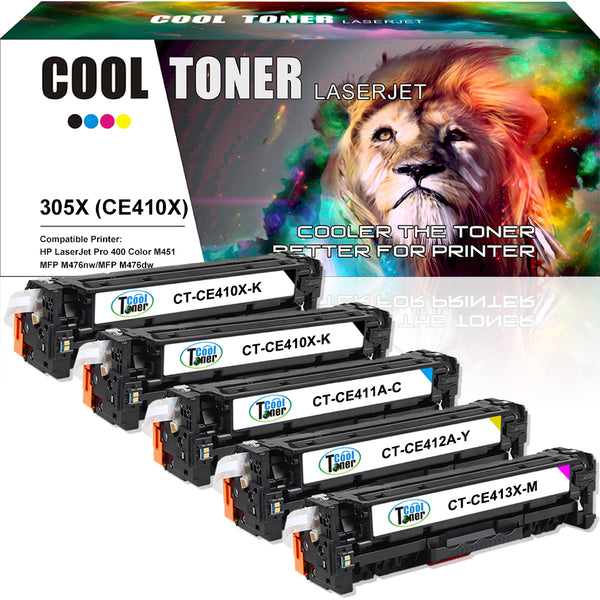 Compatible Toner Cartridge Replacement for HP 305X CE410X 305 410 X (Black, 5PK)