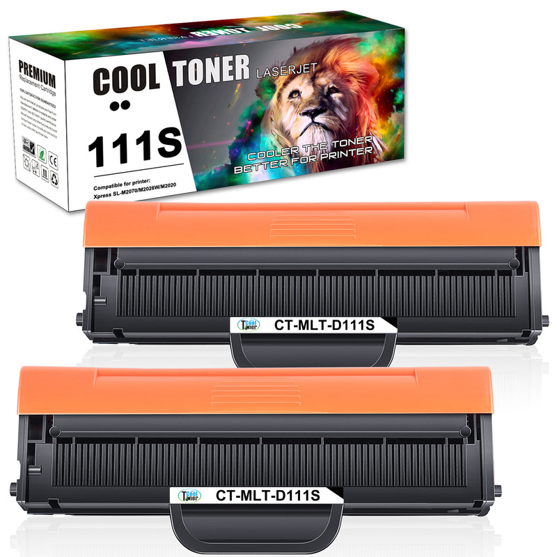 Compatible Toner Cartridge Replacement for Samsung MLT-D111S (Black, 2PK)