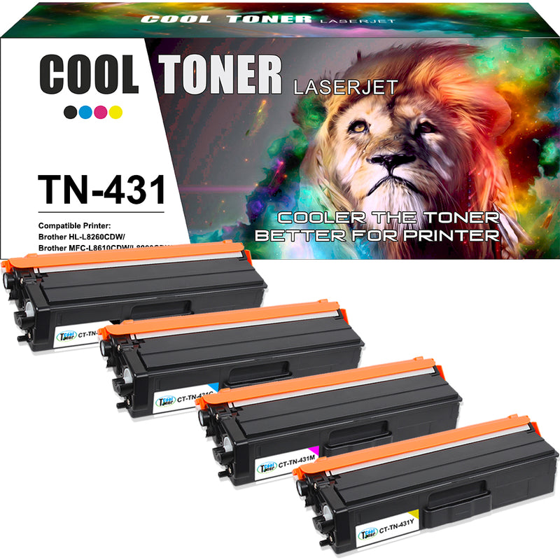 Compatible Toner Cartridge Replacement for Brother TN-431 TN431 TN 431 (KCMY, 4PK)
