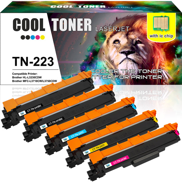 Cool Toner Compatible Toner Cartridge CT-TN227(5 Pack) for Brother MFC L3770CDW MFC L3750CDW