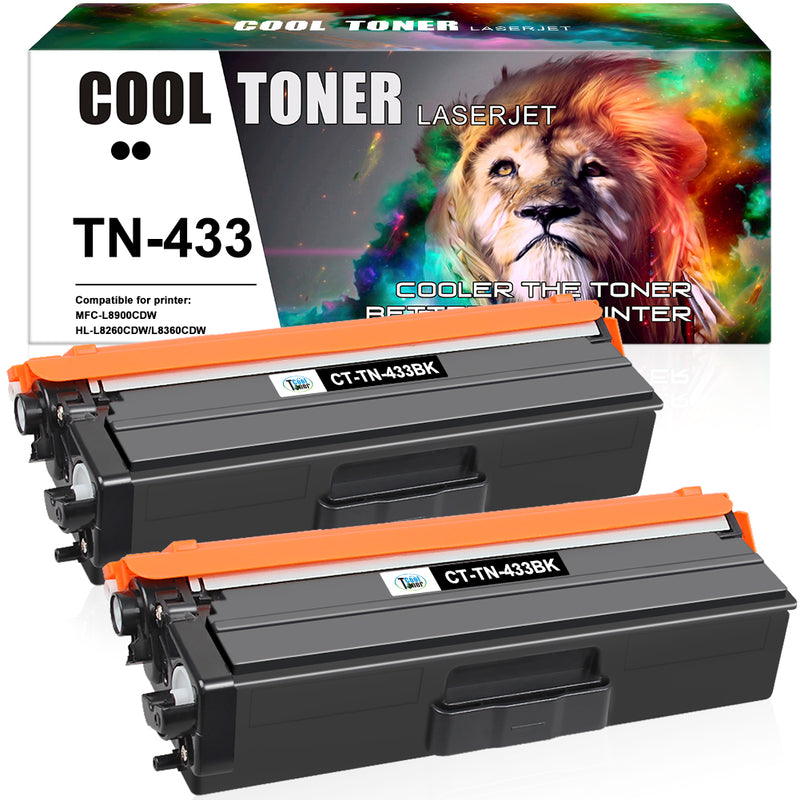 Cool Toner Compatible Toner Cartridge CT-TN433BK(2 Pack) for Brother MFC-L8900CDW MFC-L8610CDW