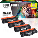 Compatible Brother TN760 Toner Cartridges-4 Pack