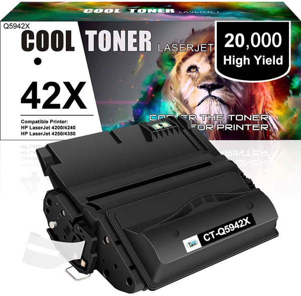 Cool Toner Compatible Toner Cartridge Replacement for HP 42A Q5942A 42X Q5942X 38A Q1338A HP Laserjet 4250 4200 4350 4300 4250N 4240 4350N 4250TN 4250DTN 4350DTN 4350TN Printer Ink (Black, 1-Pack)