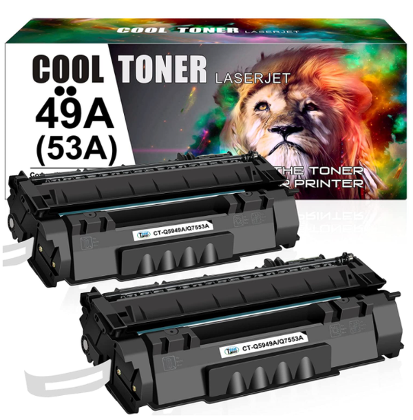 Cool Toner Compatible Toner Cartridge Replacement for HP 49A Q5949A 49X Q5949X 53A Q7553A HP Laserjet 1320 1320n P2015 P2015dn P2014 3390 1160 P2015d 1320tn Toner Cartridge Printer (Black, 2-Pack)