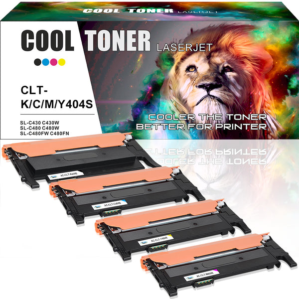 Compatible Toner Cartridge Replacement for Samsung CLT-404S (Black, Cyan, Yellow, Magenta, 4PK)