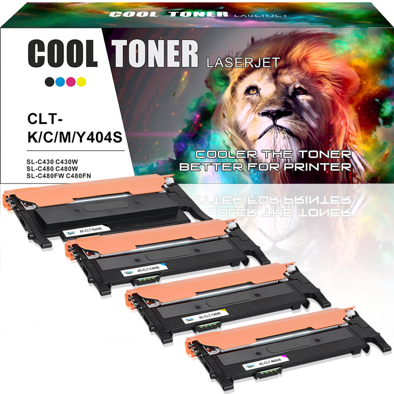 Compatible Toner Cartridge Replacement for Samsung CLT-404S (Black, Cyan, Yellow, Magenta, 4PK)